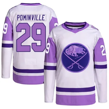 Authentic Jason Pominville White/Purple Buffalo Sabres Hockey Fights Cancer Primegreen Jersey - Men's