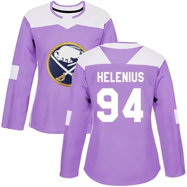 Authentic Konsta Helenius Purple Buffalo Sabres Fights Cancer Practice Jersey - Women's