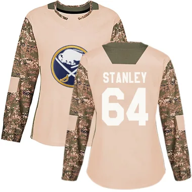 Authentic Logan Stanley Camo Buffalo Sabres Veterans Day Practice Jersey - Women's