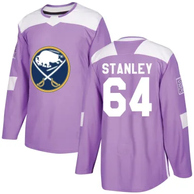 Authentic Logan Stanley Purple Buffalo Sabres Fights Cancer Practice Jersey - Youth