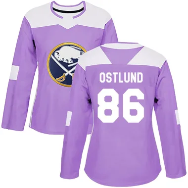 Authentic Noah Ostlund Purple Buffalo Sabres Fights Cancer Practice Jersey - Women's