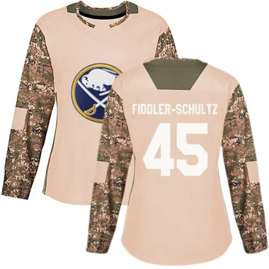 Authentic Riley Fiddler-Schultz Camo Buffalo Sabres Veterans Day Practice Jersey - Women's