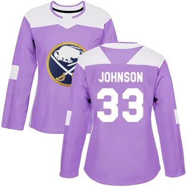Authentic Ryan Johnson Purple Buffalo Sabres Fights Cancer Practice Jersey - Women's