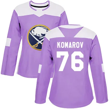 Authentic Vsevolod Komarov Purple Buffalo Sabres Fights Cancer Practice Jersey - Women's