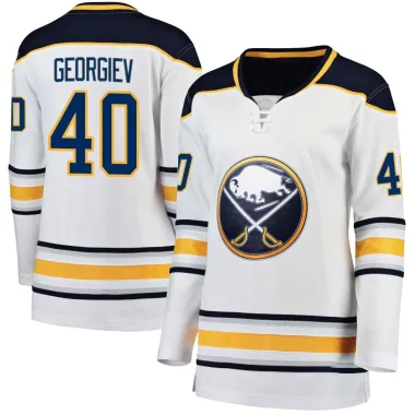 Breakaway Alexandar Georgiev White Buffalo Sabres Away Jersey - Women's