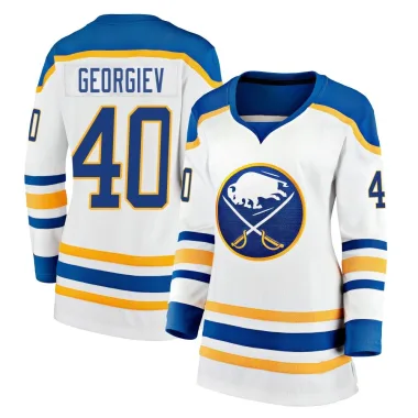 Breakaway Alexandar Georgiev White Buffalo Sabres Away Premier Jersey - Women's