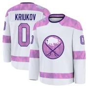 Premium Artem Kriukov White Buffalo Sabres 2024 Hockey Fights Cancer Practice Jersey - Youth