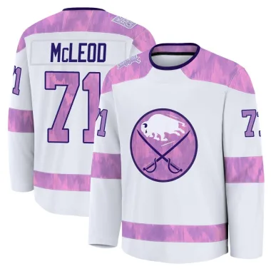 Premium Ryan McLeod White Buffalo Sabres 2024 Hockey Fights Cancer Practice Jersey - Men's