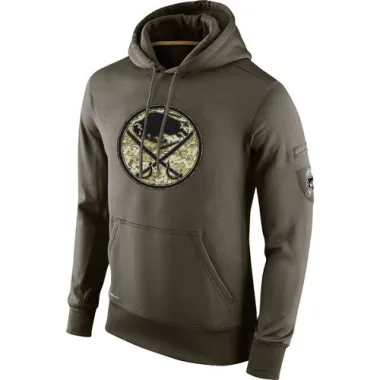 Olive Buffalo Sabres Salute To Service KO Performance Hoodie - Men's